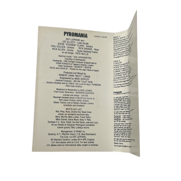 Vintage 80's Def Leppard Pyromania & Hysteria Cassette Tapes Made In Canada - Picture 7 of 9